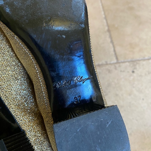 Vintage 1960s Robert Clergerie Gold Metallic Ankle Boots size 37 / 6.5 - Picture 8 of 10